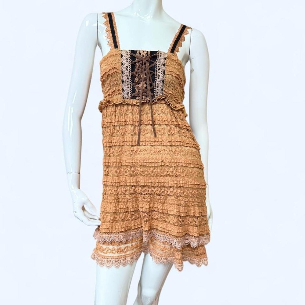 Axes Femme Mori Girl Corset Lace Ruffle Dress Brown Himekaji J-Fashion TS3421-42